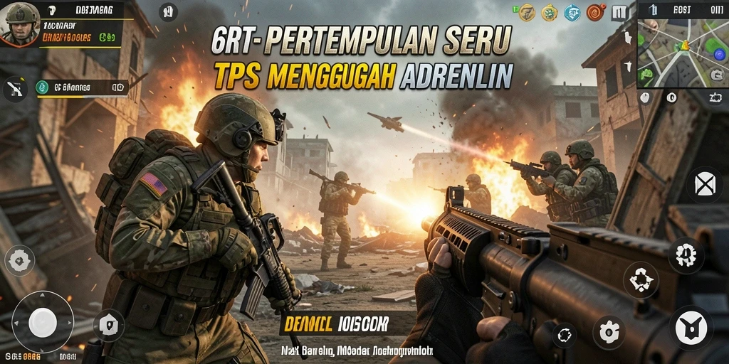 Gameplay seru 6RT dengan aksi tembak-menembak yang intens.