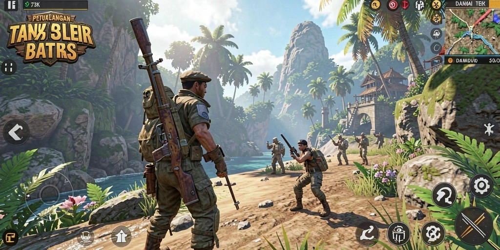 Tampilan gameplay yang mendebarkan di dunia terbuka 73K.