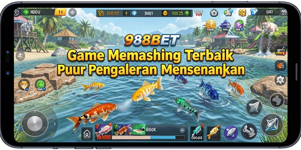 Screenshot gameplay 988BET dengan aksi memancing yang seru.