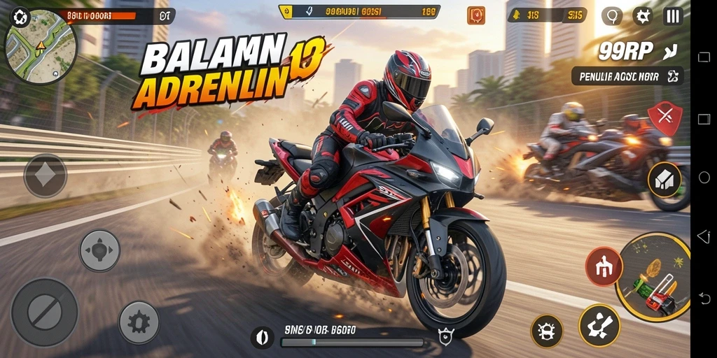Gameplay seru dan balapan motor menegangkan di 99RP.