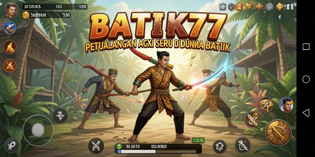 Tampilan gameplay aksi yang menarik di BATIK77.