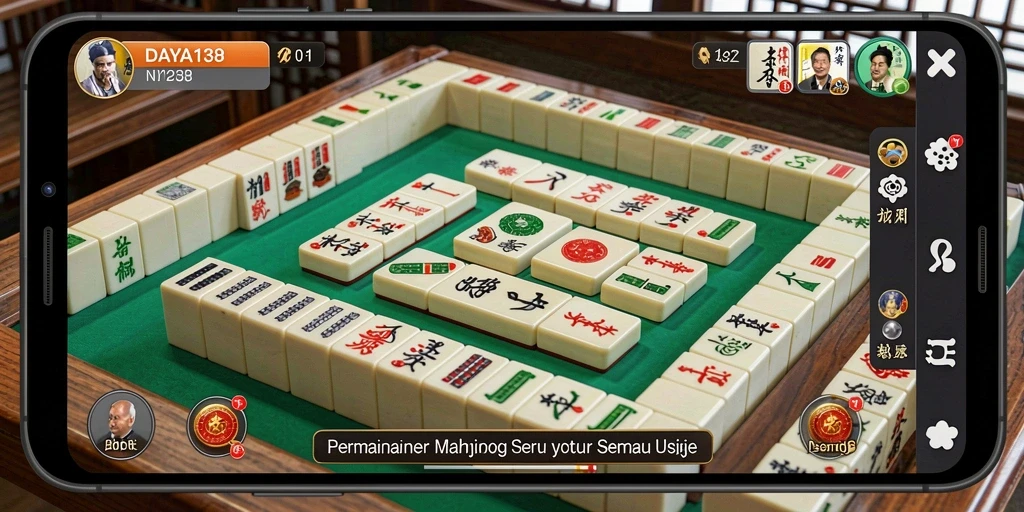 Tangkapan layar permainan DAYA138 menunjukkan aksi seru Mahjong.