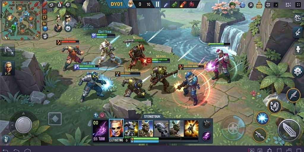 Screenshot menunjukkan aksi strategis dalam DY01 dengan grafis memukau.