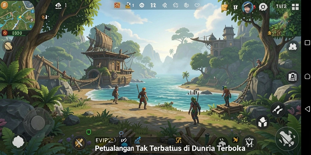 Tampilan gameplay EVIP2 yang menakjubkan di dunia terbuka.