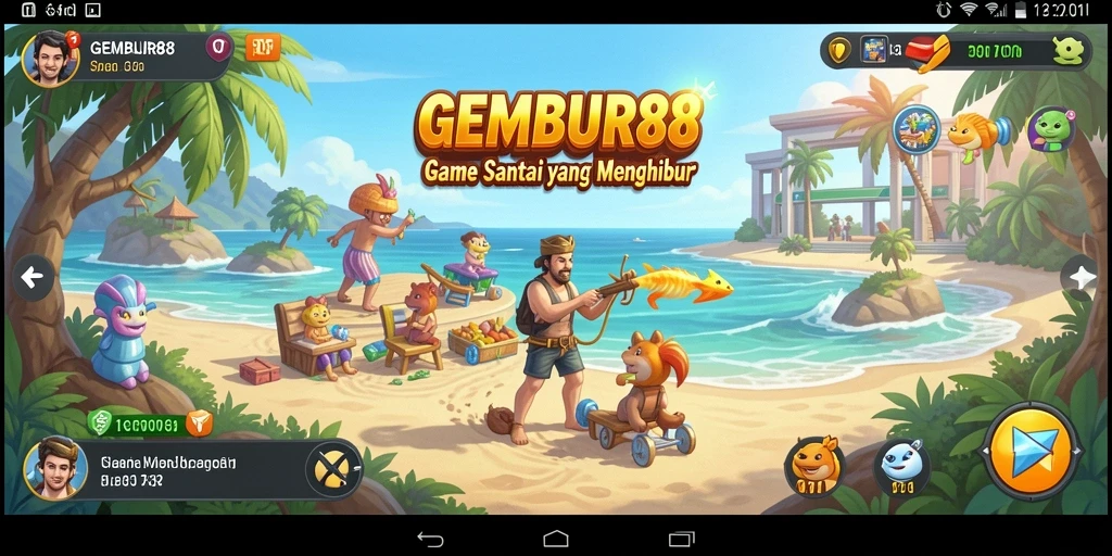 Tampilan gameplay GEMBUR88 yang menarik dan penuh warna.