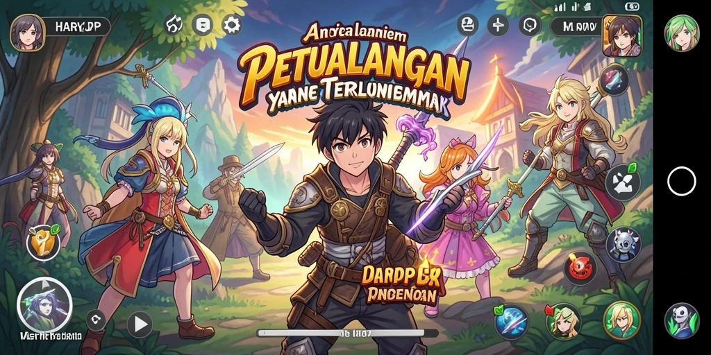 Screenshot gameplay HARAPJP menampilkan petualangan seru di dunia Anime.