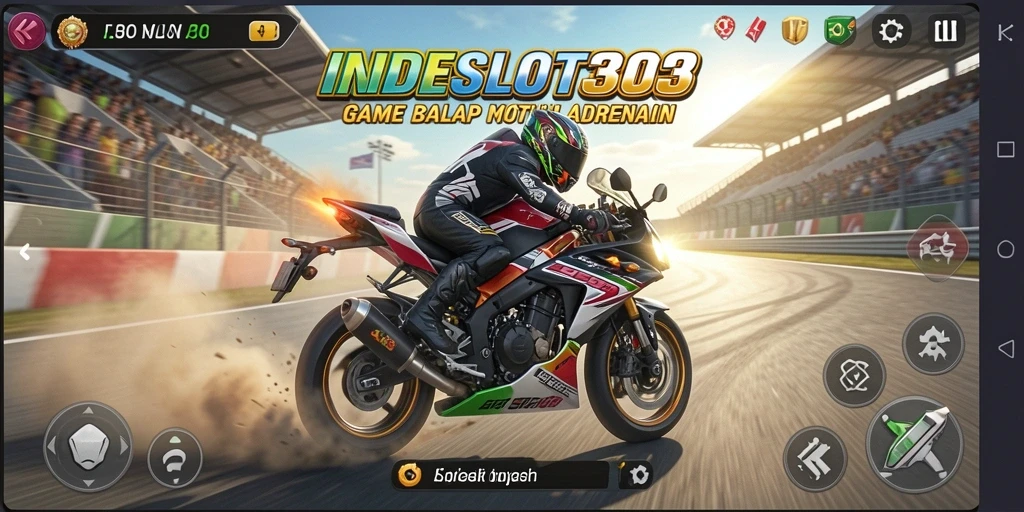 Tangkapan layar menunjukkan keseruan balapan motor di INDESLOT303.