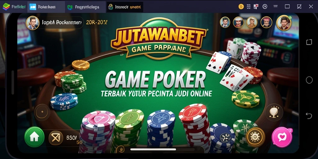 Tampilan antarmuka JUTAWANBET dengan gameplay Poker yang menarik.