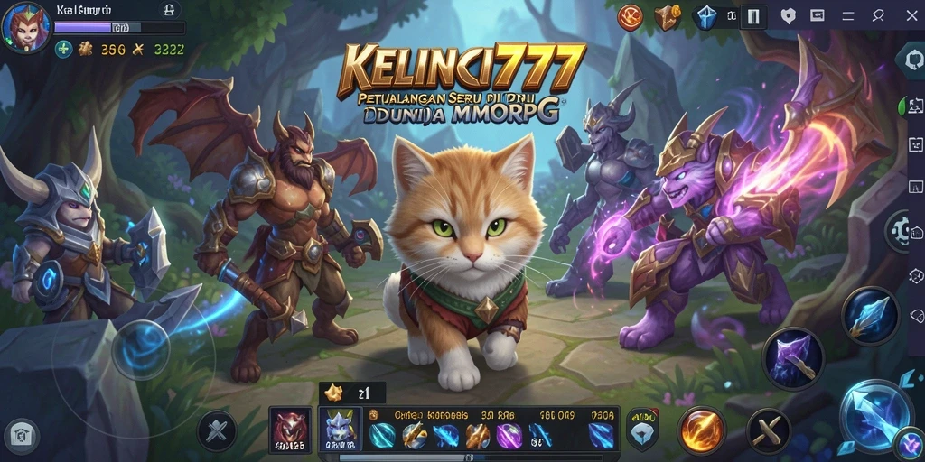 Screenshot gameplay KELINCI777 menunjukkan aksi pertempuran yang seru.