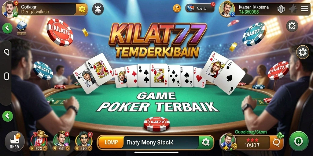 Tampilan gameplay seru di KILAT77 dengan aksi Poker yang mendebarkan.
