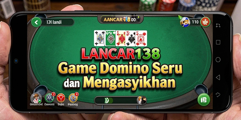 Screenshot gameplay LANCAR138 menampilkan suasana seru permainan domino.