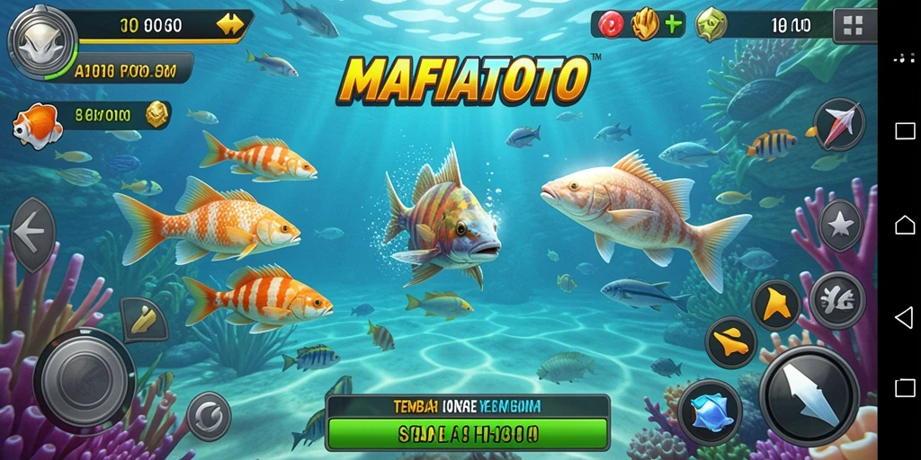 Tampilan gameplay seru MAFIATOTO dalam aksi Tembak Ikan.