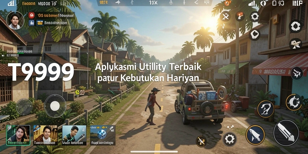 Tampilan antarmuka pengguna aplikasi Utility T9999 yang menarik.