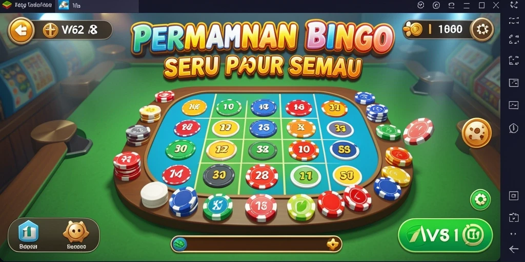 Tampilan gameplay menarik dari game Bingo VV62 yang penuh warna.