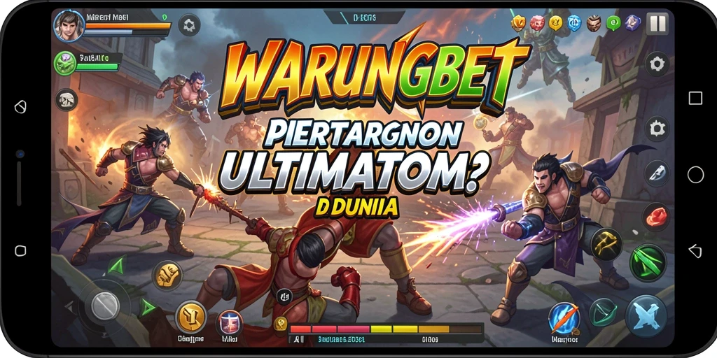 Tangkapan layar utama menunjukkan aksi pertarungan intens di WARUNGBET.